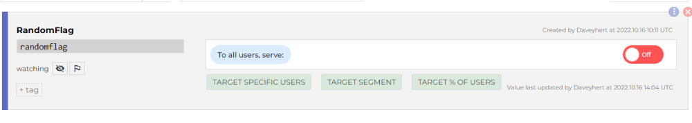 Feature Flag in Dashboard
