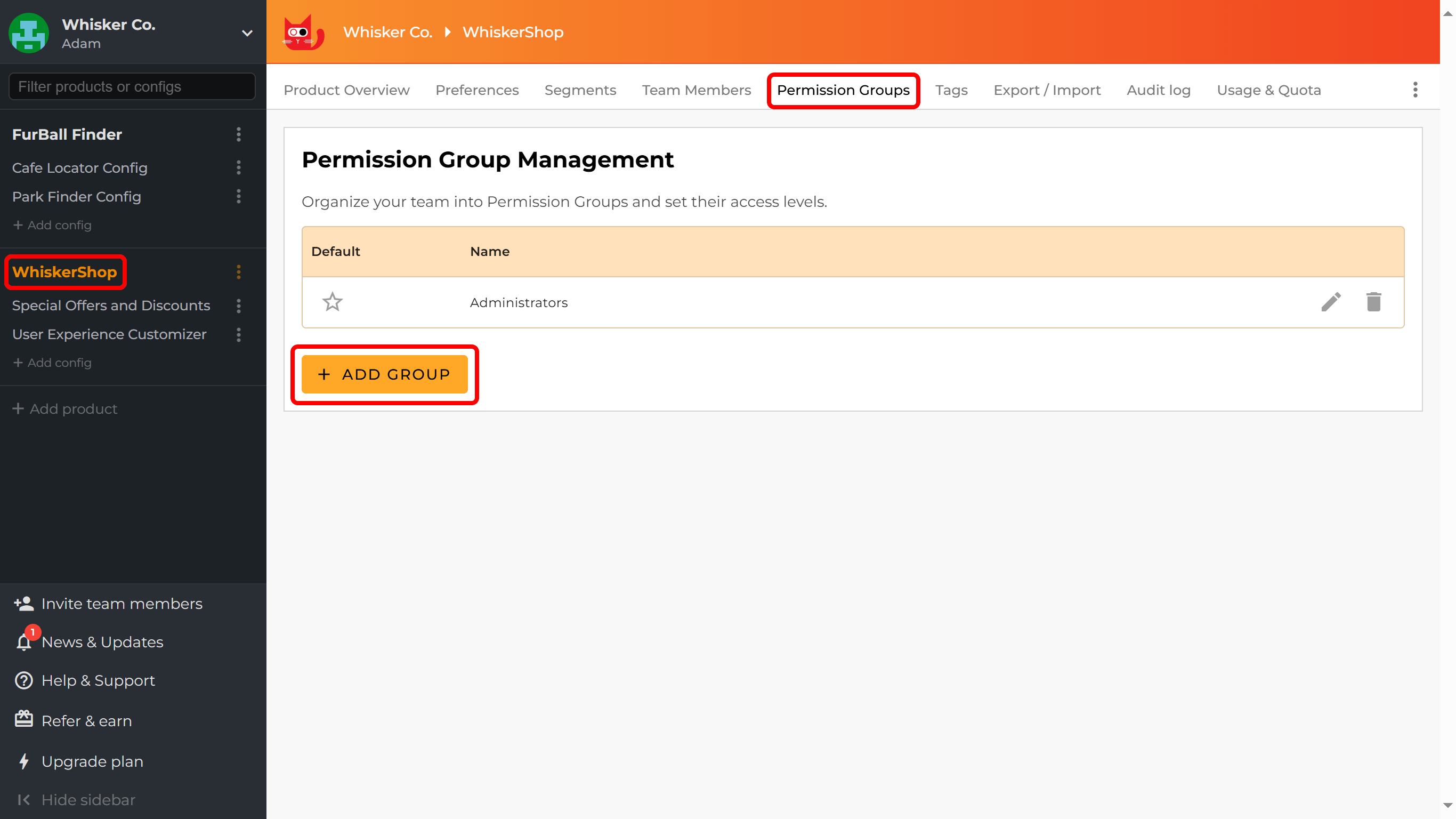 ConfigCat Permission Groups
