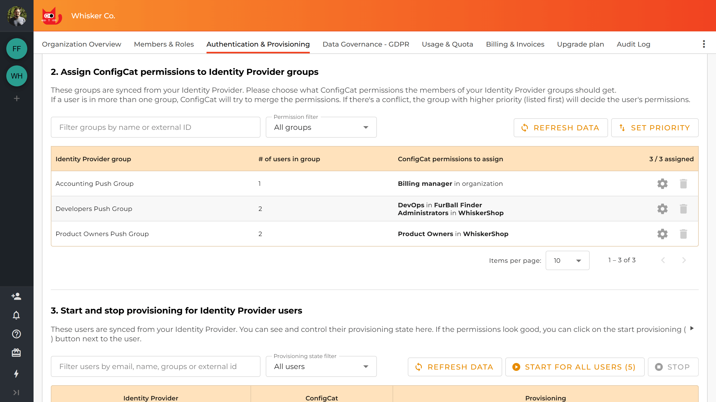 Identity Provider groups